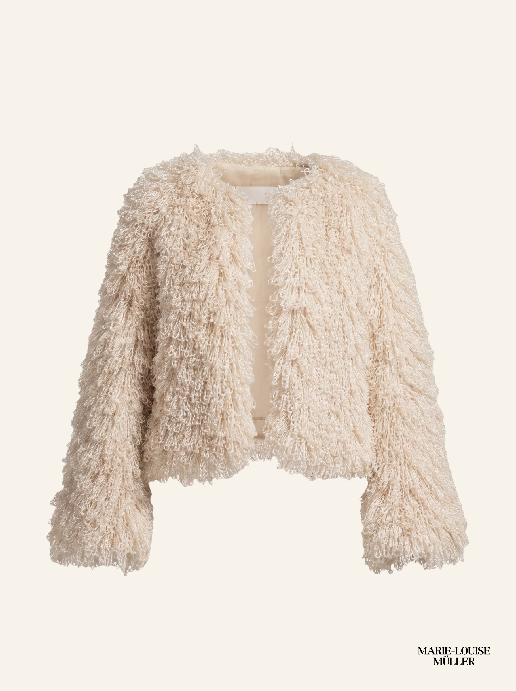 Seaweed Jacket, front, on cream