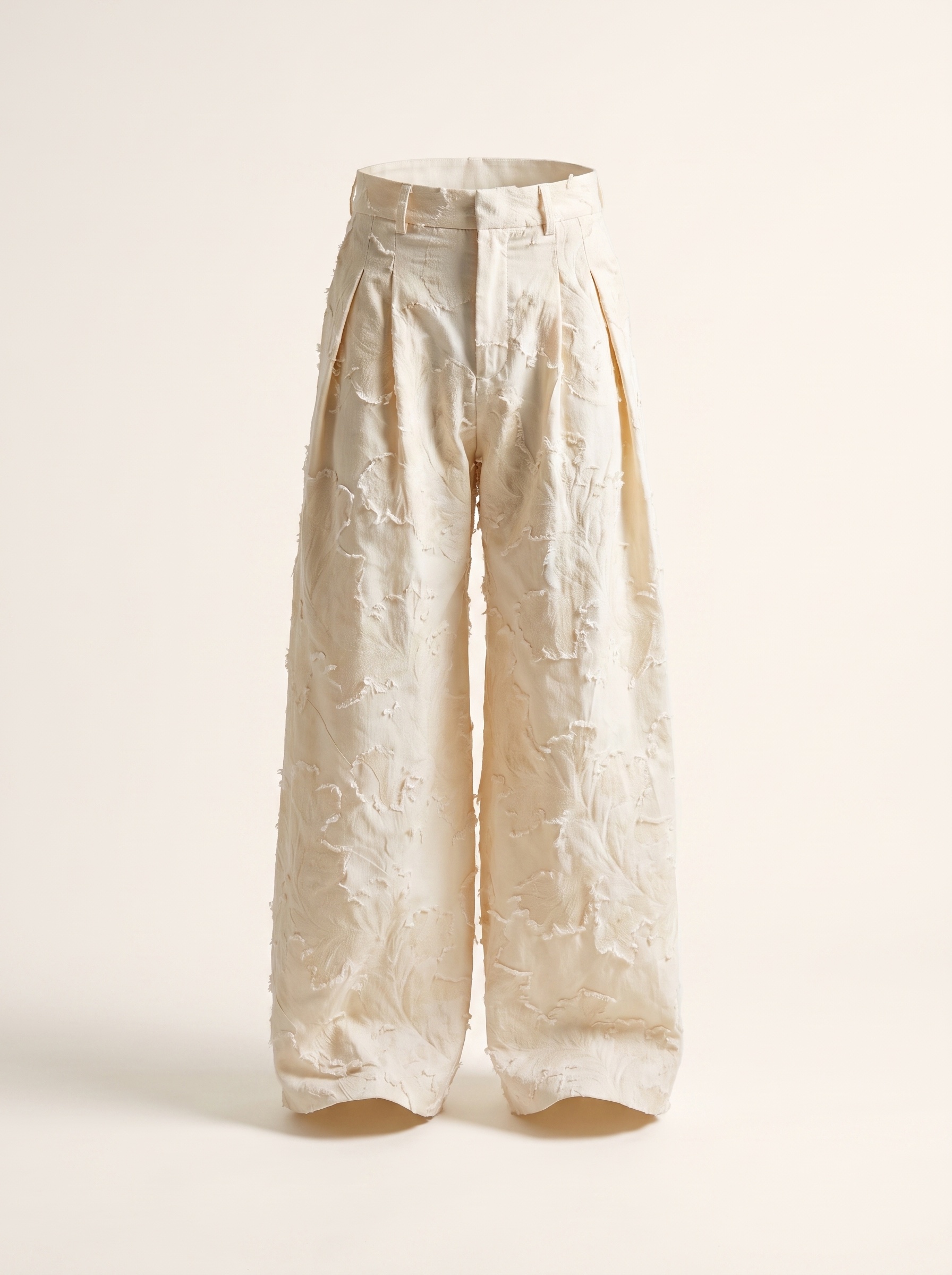 The Pleated Pants, front, on cream