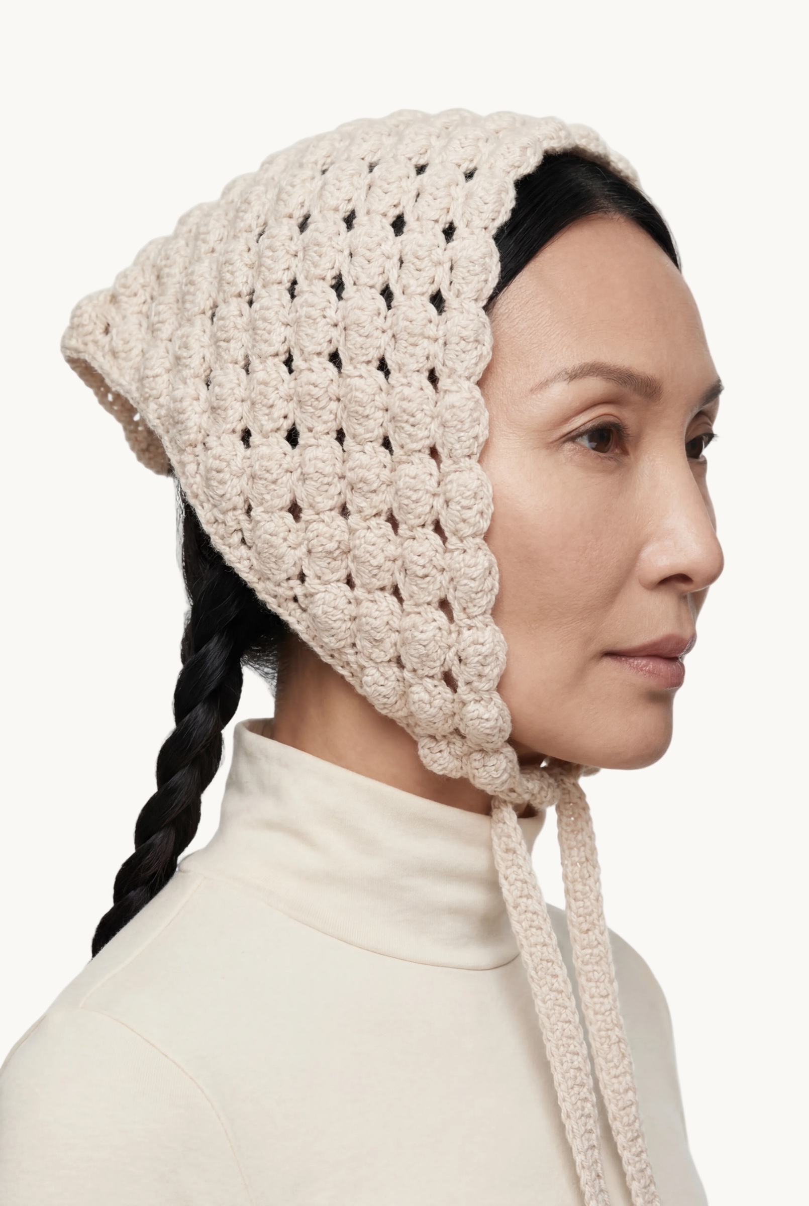 Zhong Headpiece, front, on cream